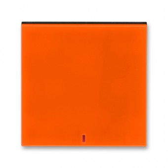 3559H-A00655 66  Kryt spínače kolébkového s červeným průzorem, oranžová / kouřová černá